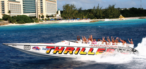 Visitors Enjoying a Thrilling Ride with Seafari Tours, Barbados Pocket Guide