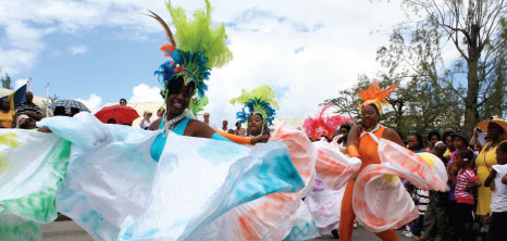 Dancers Performing in the Street at Holetown Festival, St. James, Barbados Pocket Guide