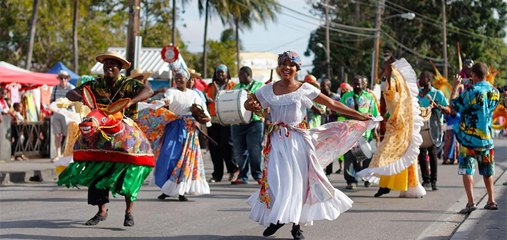 Dancers Parading in the Streets, Barbados Pocket Guide