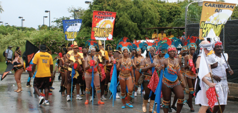 Revellers Parading Through the Streets at Crop Over Festival, Barbados Pocket Guide