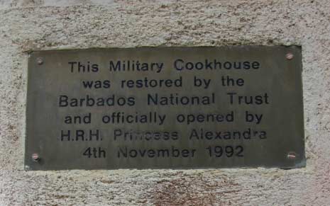 Sign Outside the Military Cookhouse, Gun Hill Signal Station, St. George, Barbados Pocket Guide