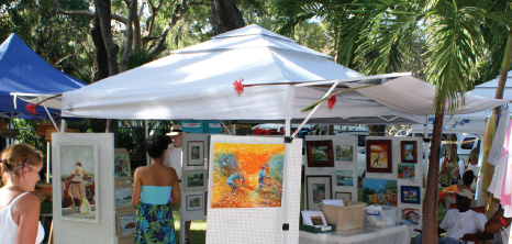 Artists Displaying Their Paintings at the Annual Harvest Garden Party at St. James Parish Church, Holetown, St. James, Barbados Pocket Guide
